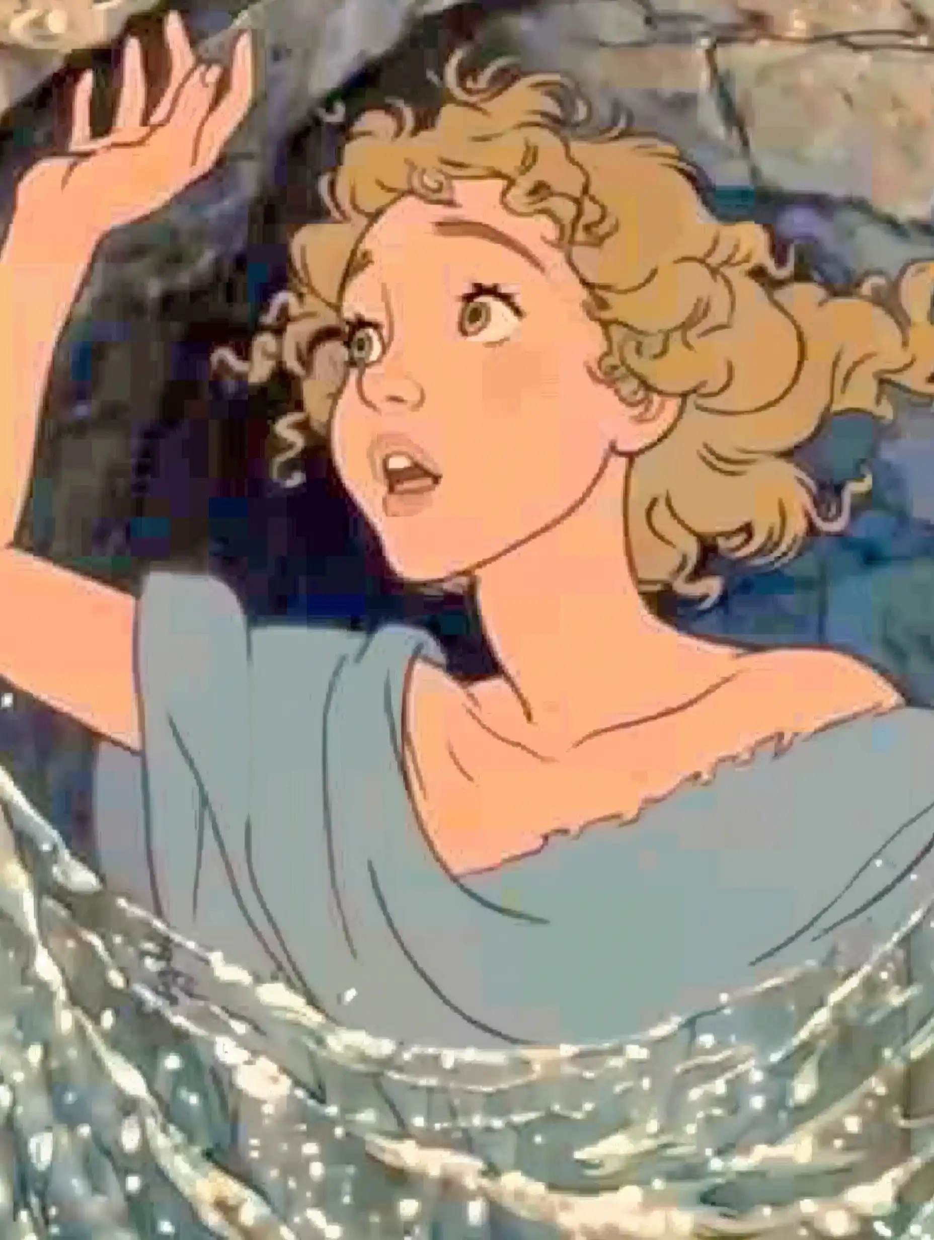 90s Disney Adventure Wavy-haired Woman Midjourney提示词