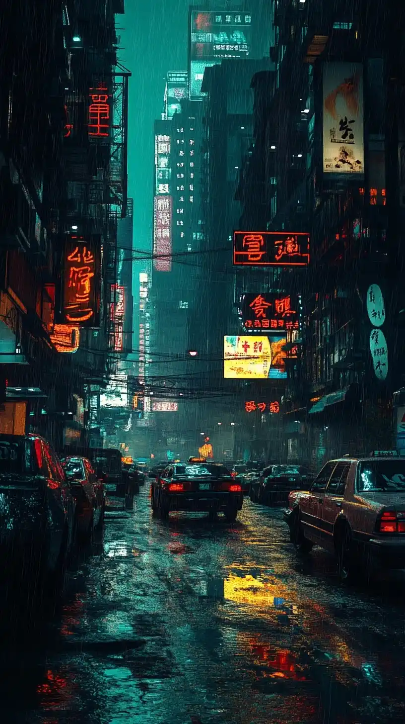 Cyberpunk City Street Surrealism Midjourney提示词
