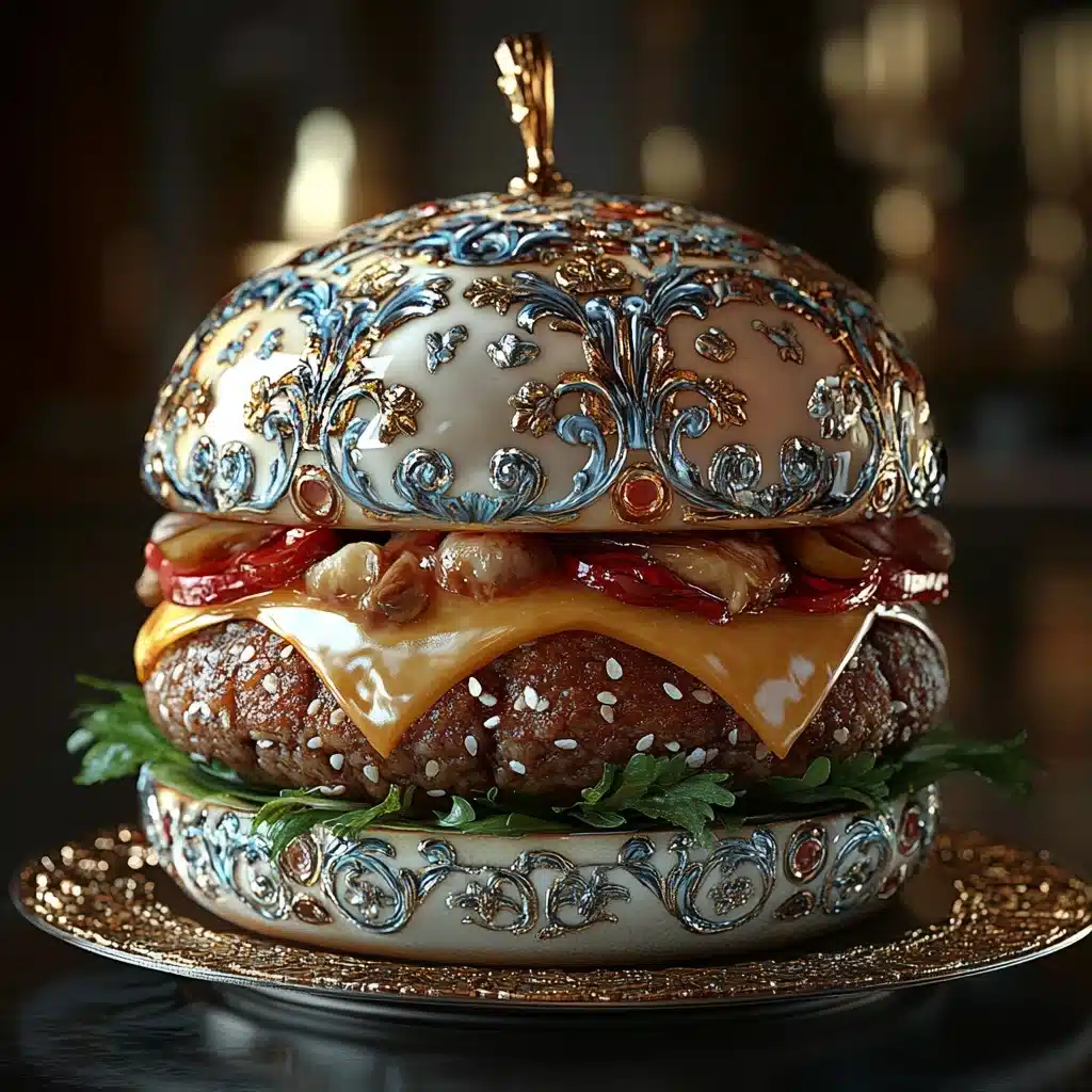 Renaissance Glass Hamburger Render Midjourney提示词