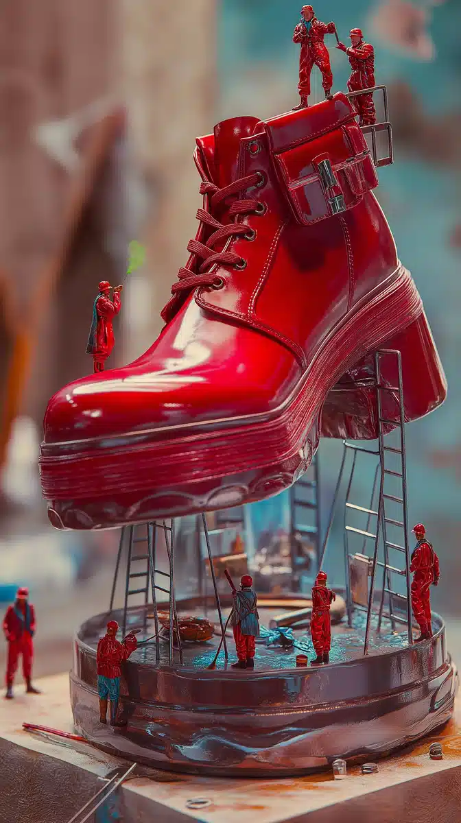 Macro Photography of Platform Shoe Midjourney提示词