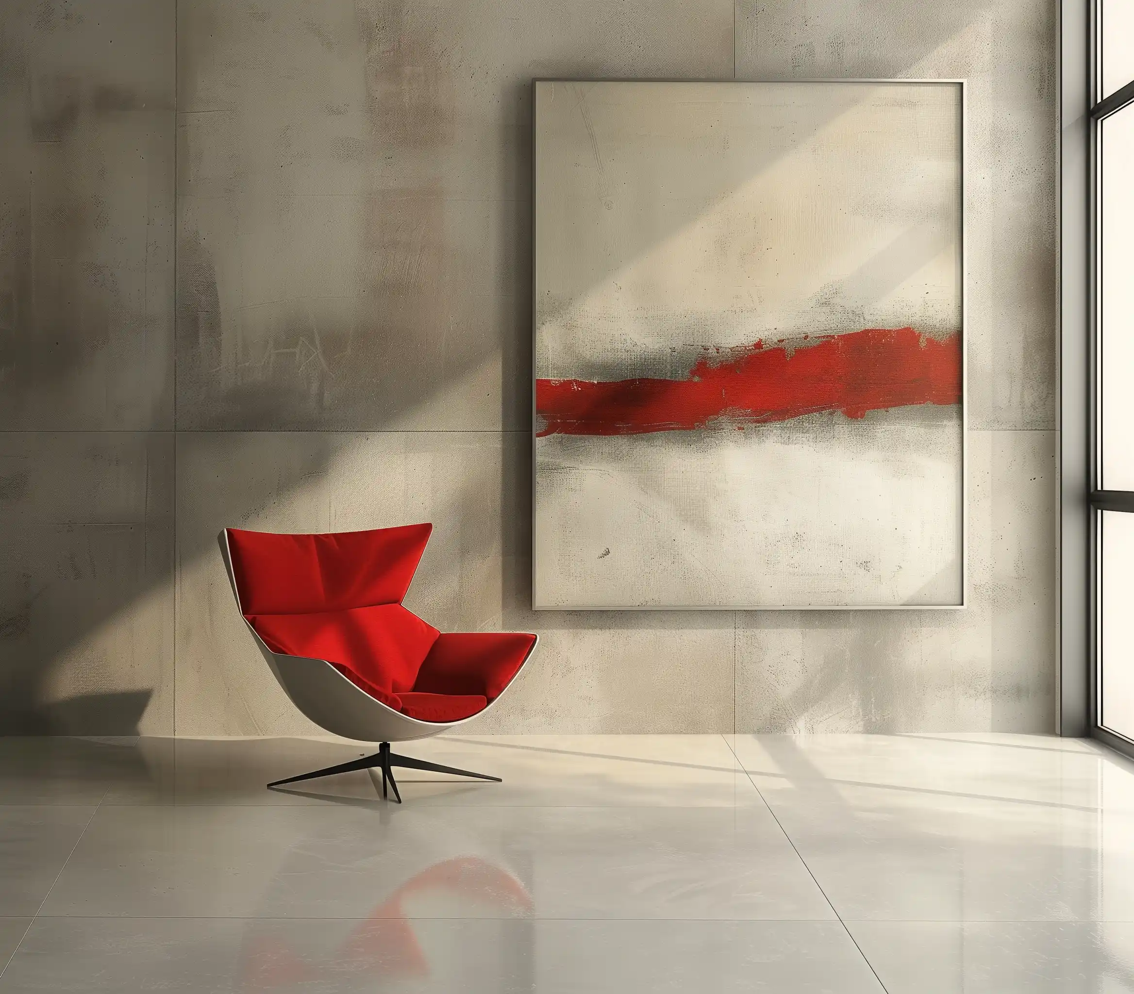Realistic Red Chair Art Midjourney提示词