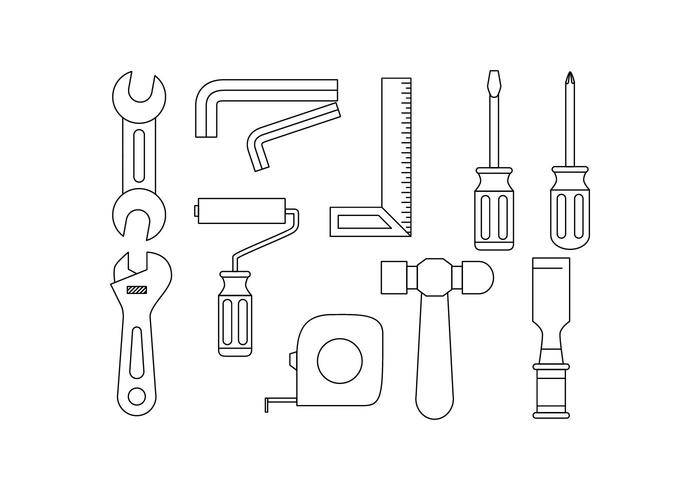 免费工具硬件线图标矢量