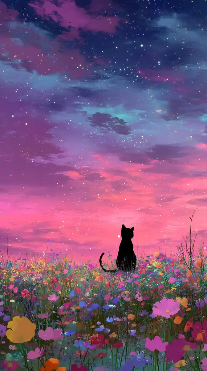 Magical Cat in Meadow Midjourney提示词