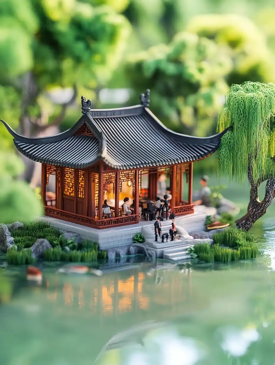 Isometric Clay World Scene Midjourney提示词