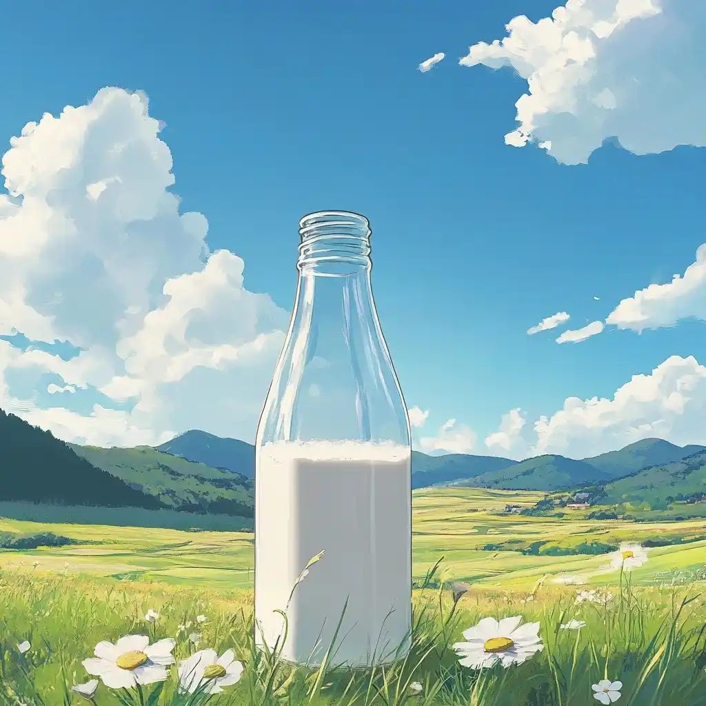 Anime Milk Bottle Illustration Midjourney提示词