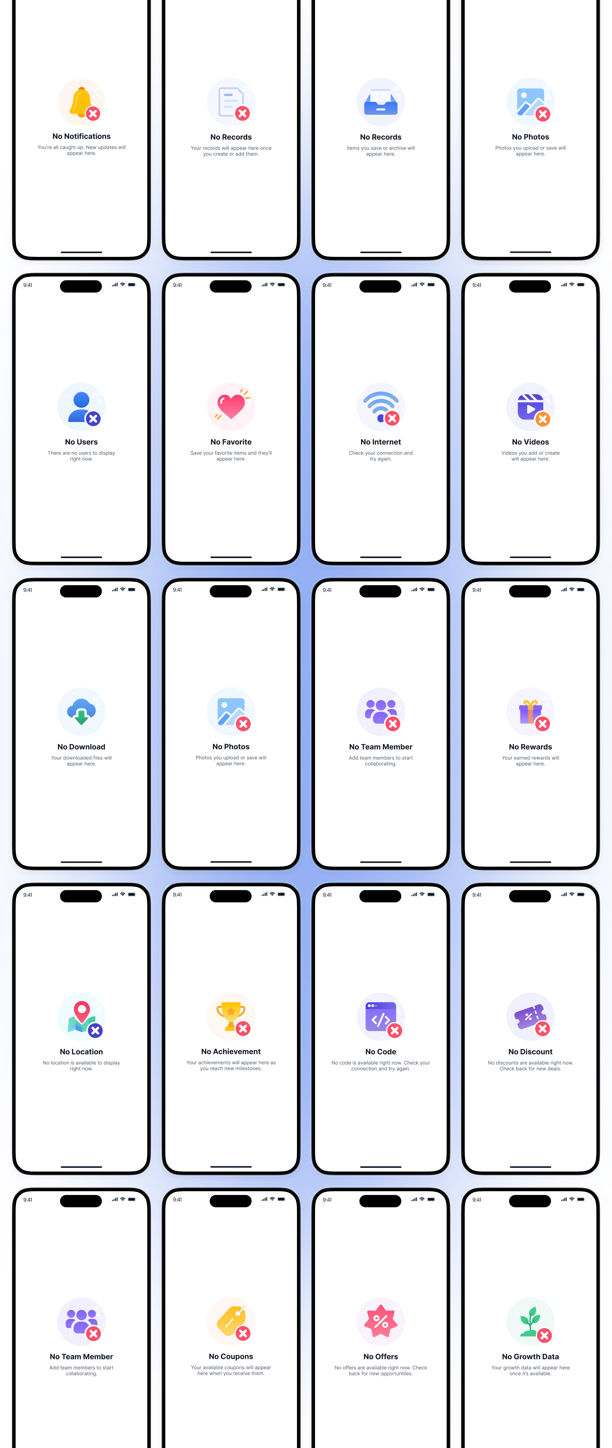 50+空状态图标集（Figma/SVG），Premium Empty State Icons 49+ UI Icons for Figma & SVG