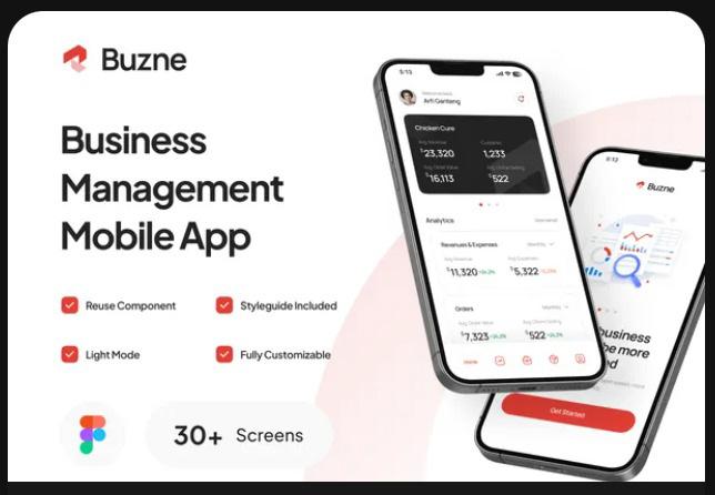 Buzne - Business Management Mobile App UI Kit