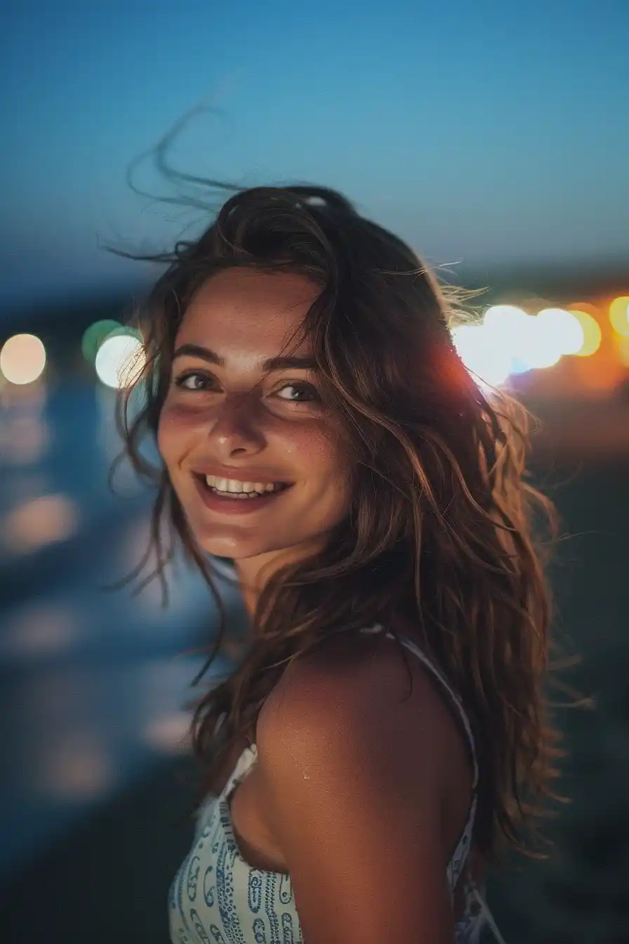 Cinematic Beach Party Portrait Midjourney提示词