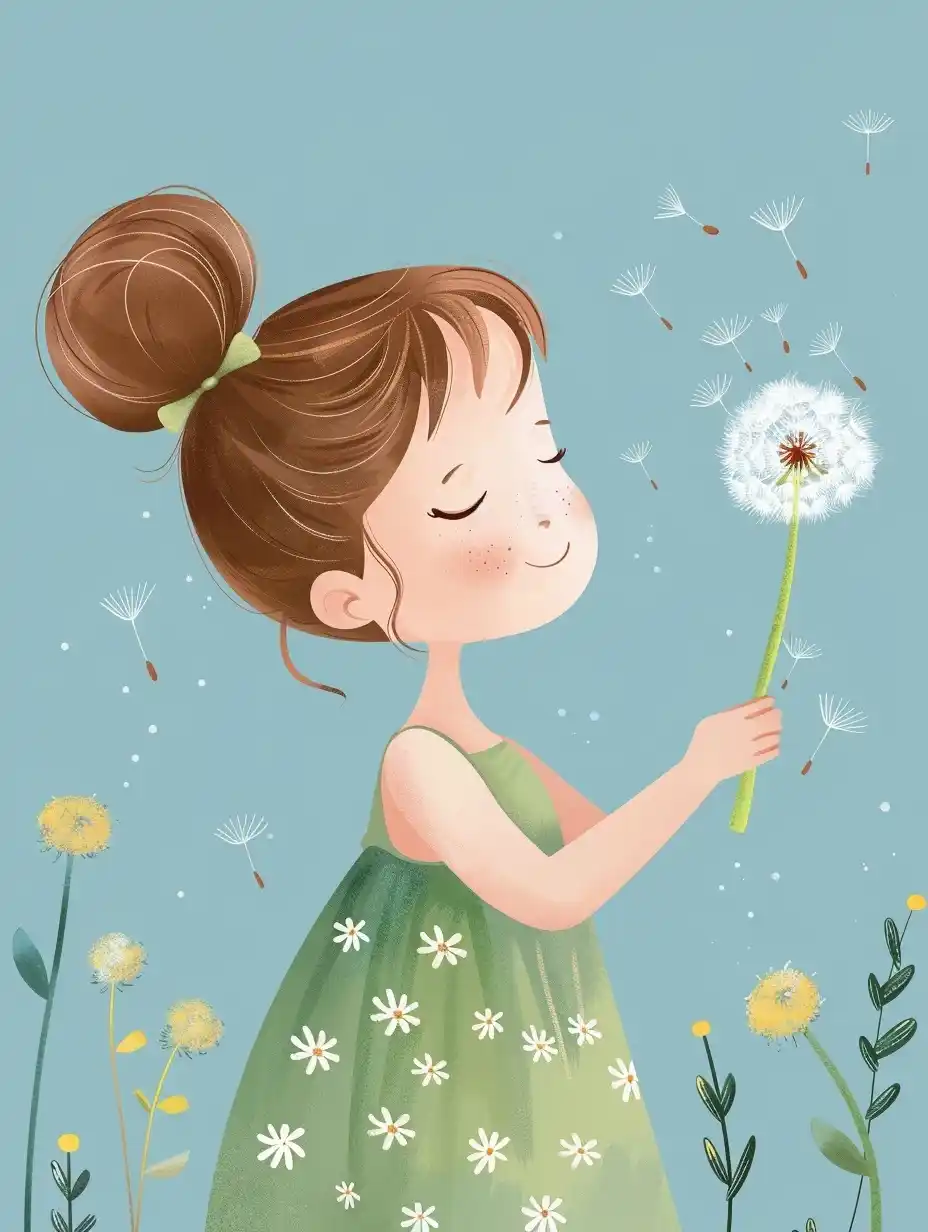 Childrens Dandelion Delight Midjourney提示词