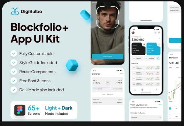 Blockfolio+ - Crypto Wallet Premium UI Kits App