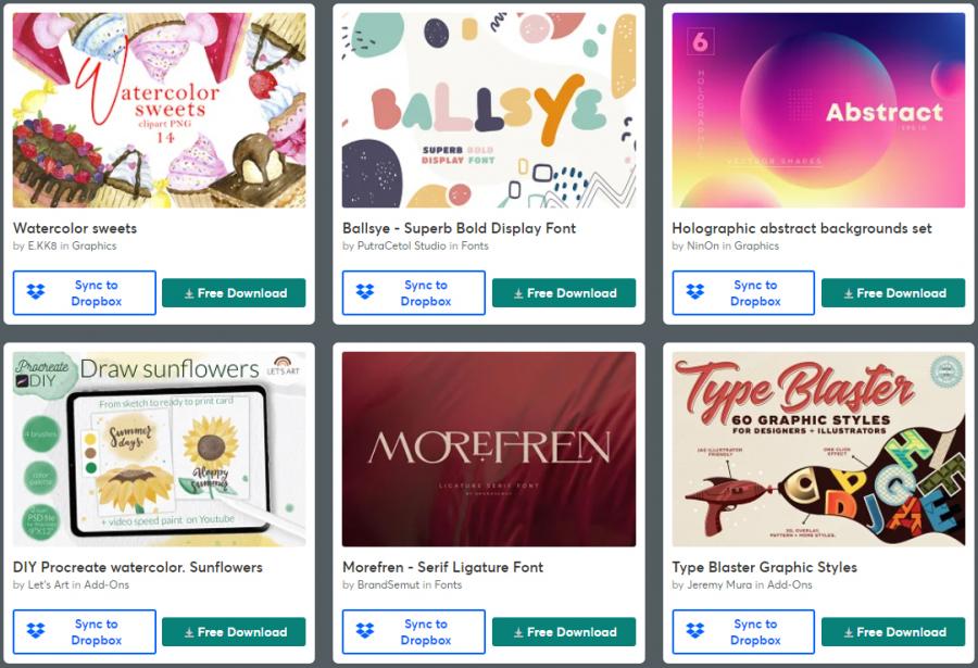 （2021年6月29日）CreativeMarket网站本周免费资源打包