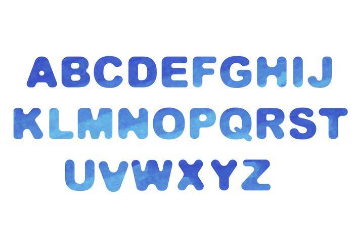 水彩字体矢量