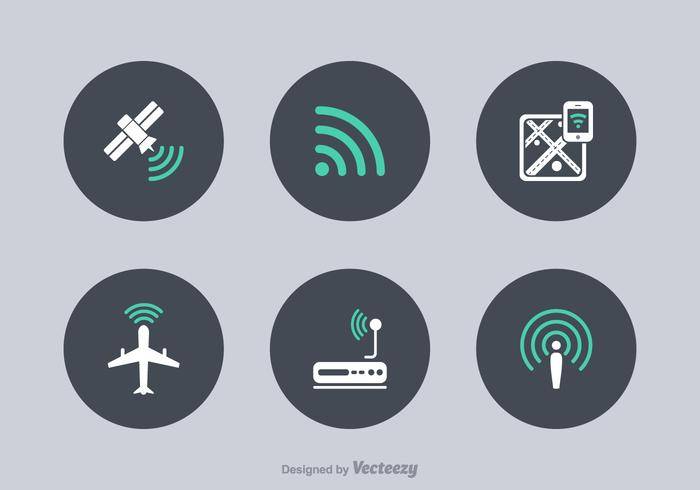 免费的WiFi技术矢量图标
