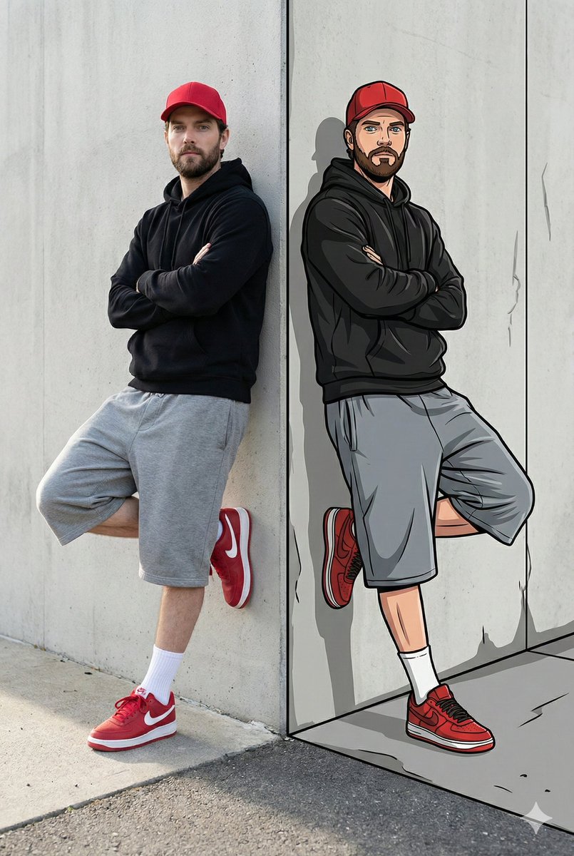 Casual Man: Photorealistic Photo to Vector Art Character Nano Banana提示词