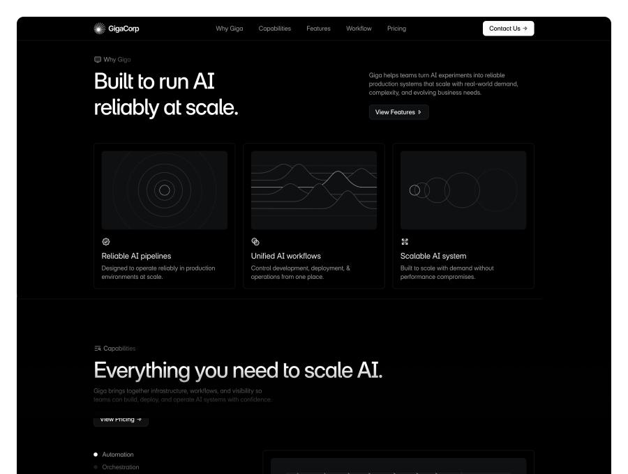 Giga - AI Landing Page Template