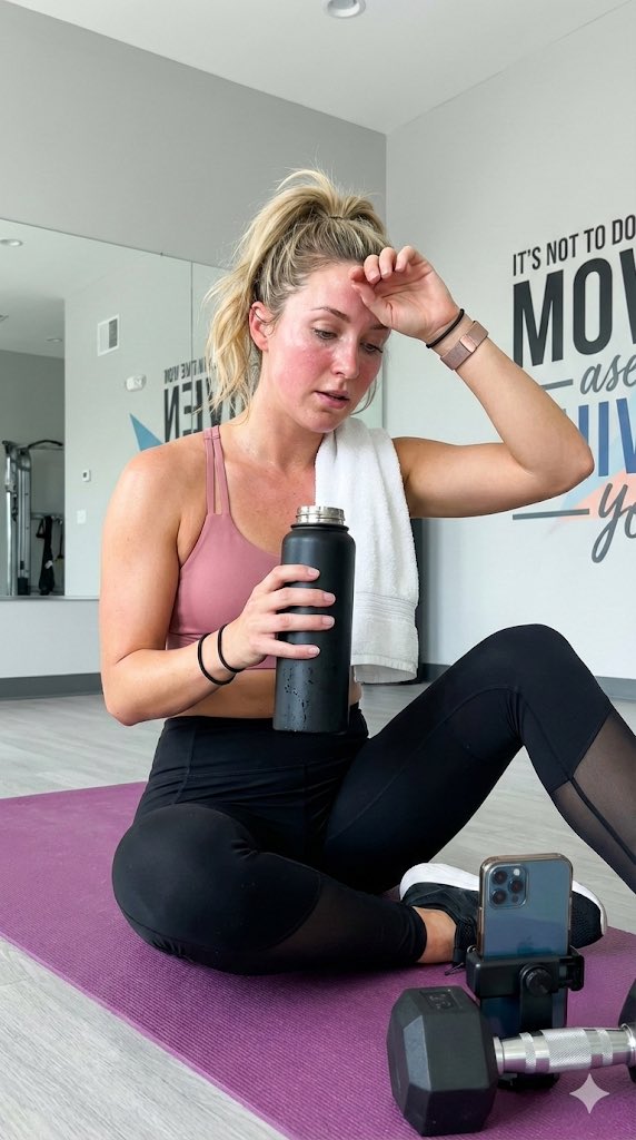 Woman Post-Workout Hydration | Fitness & Gym Scene Nano Banana提示词