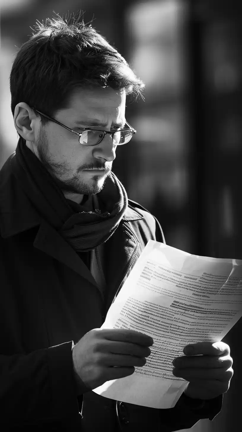 Document-Reading Snowden Portrait Midjourney提示词