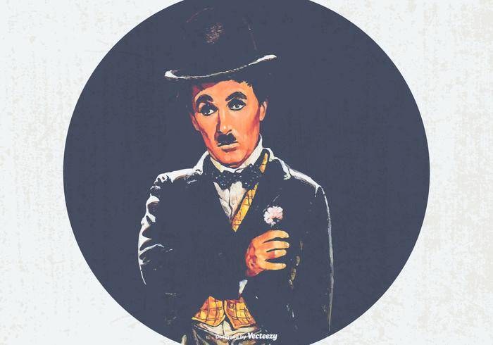 查理卓别林复古插画