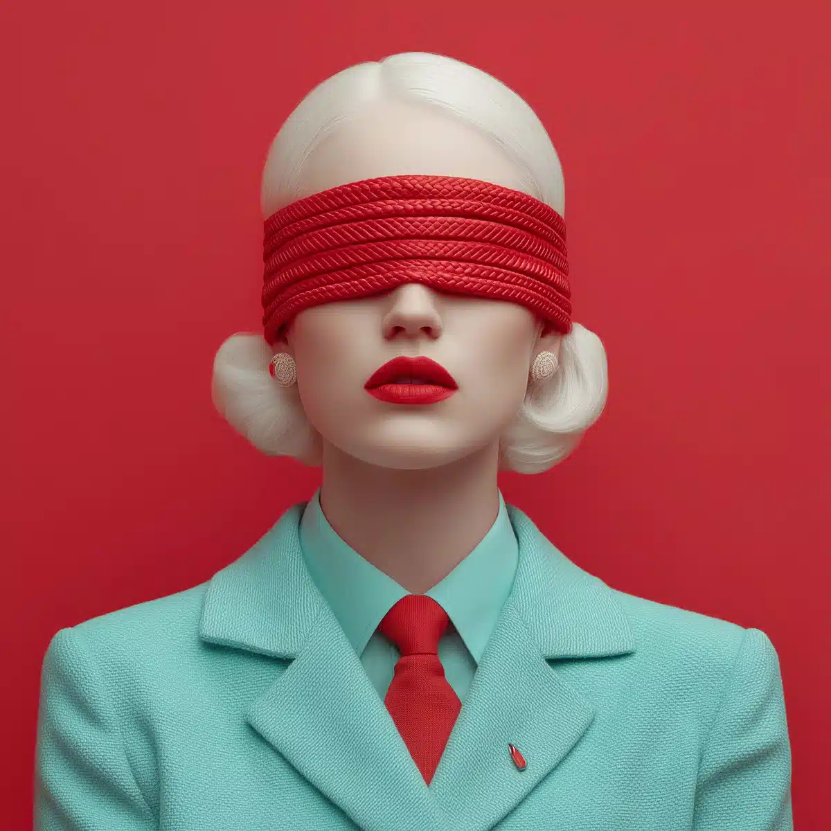 Albino Model with Masks Midjourney提示词
