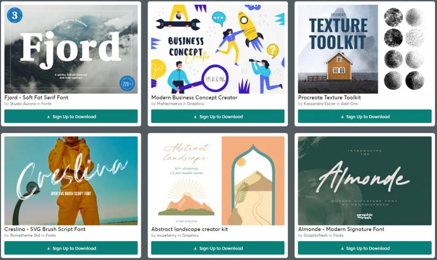 （2021年4月17日）CreativeMarket网站本周免费资源打包