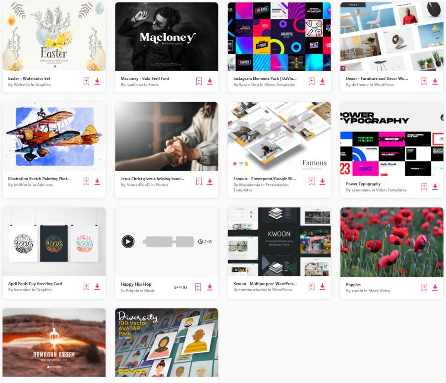 来自envato.com网站的2021年4月份12套免费资源打包
