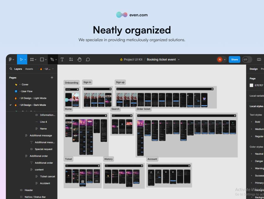 Booking Ticket Event App - UI Kit 100+屏幕预订门票活动App - UI工具包