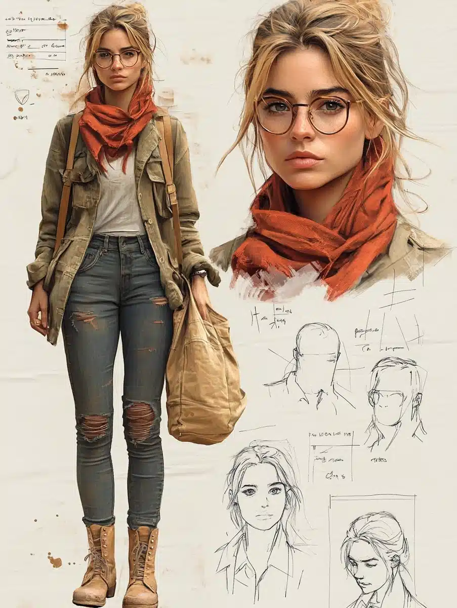 Graphic Novel Character Design Midjourney提示词