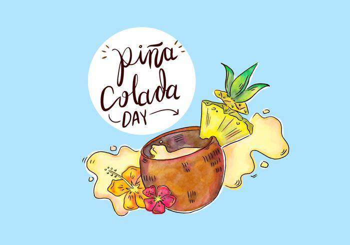 与飞溅传染媒介的热带Pina Colada饮料