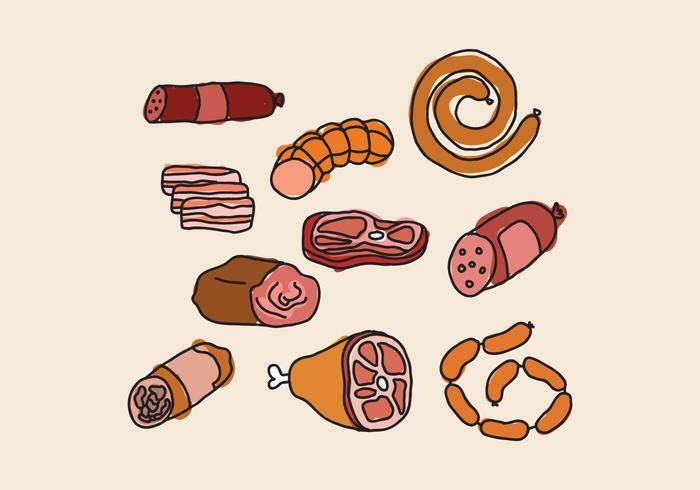 熟食肉类涂鸦