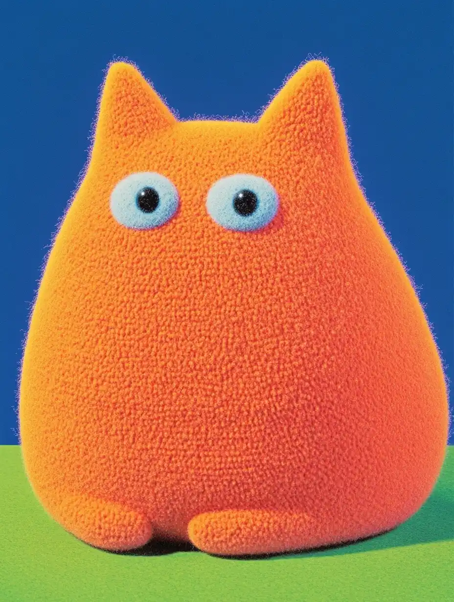 Wool Felt Cat Sculpture Midjourney提示词
