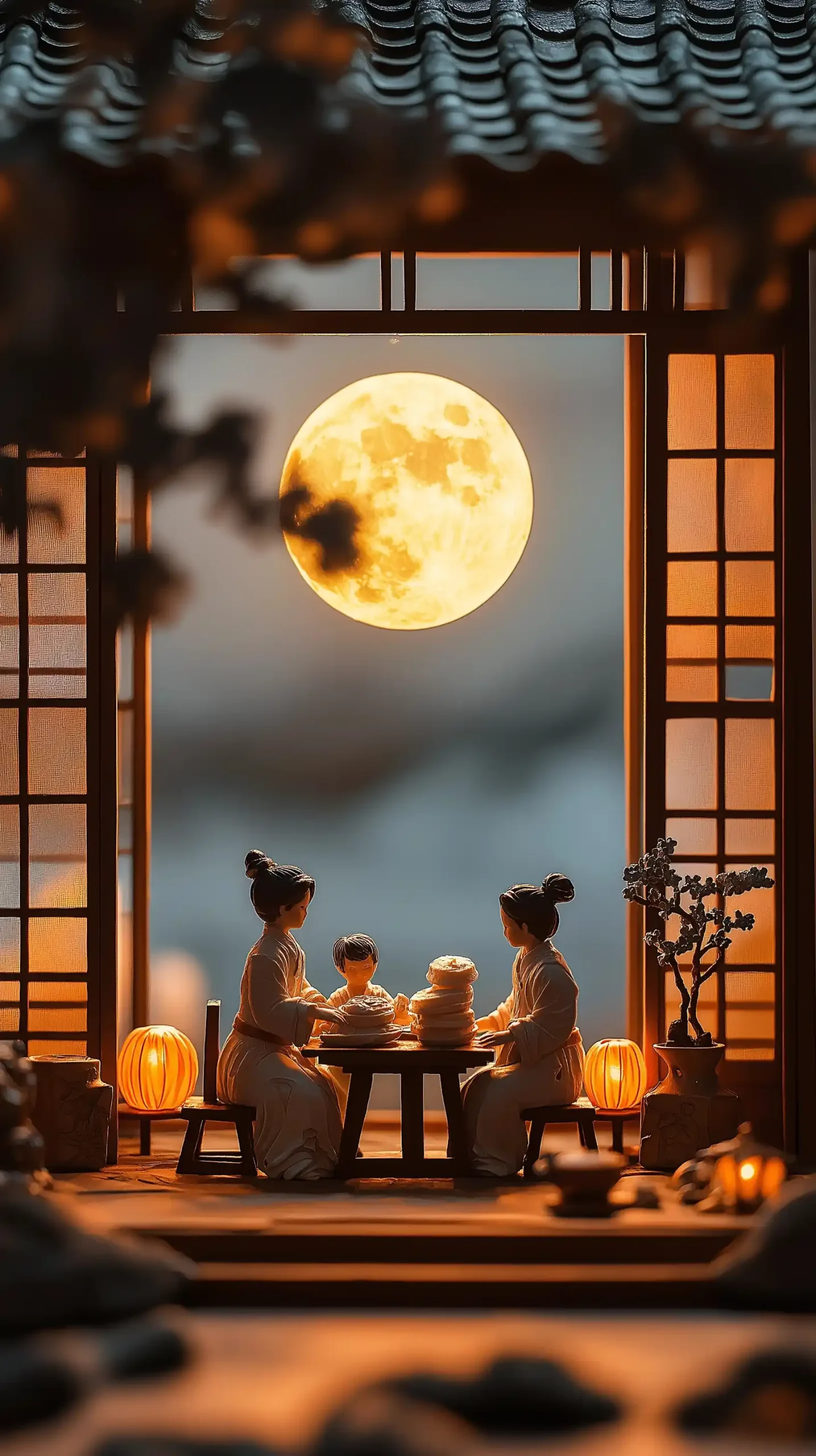 Miniature Family Reunion Poster Midjourney提示词