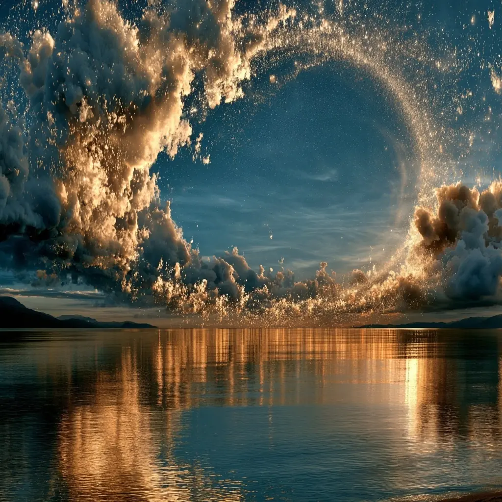 Surreal Cosmic Ocean Portal Midjourney提示词