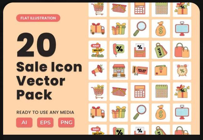 Sale 2D Icon Illustration Set Vol 3
