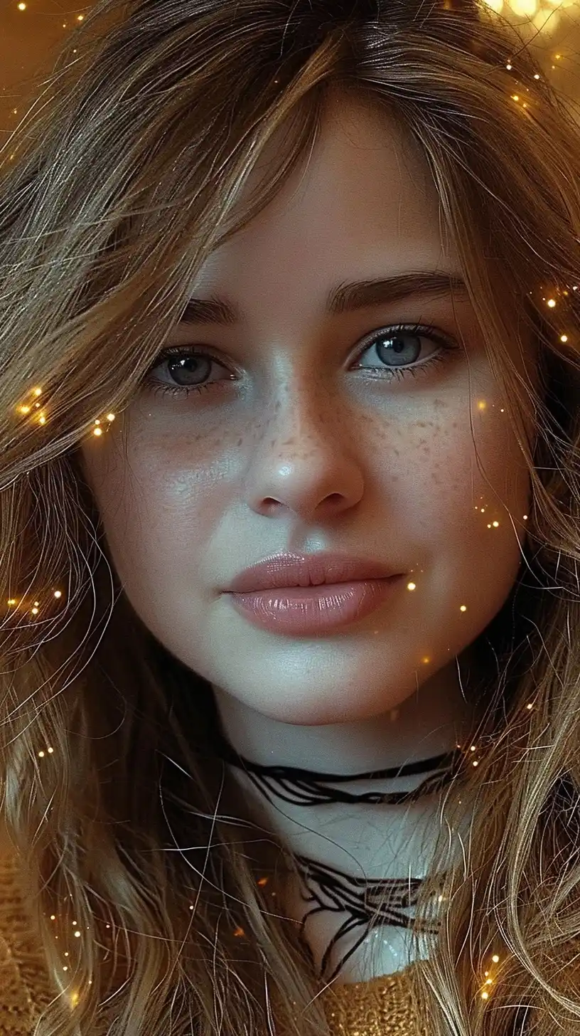 Enchanting Blonde Portrait Midjourney提示词