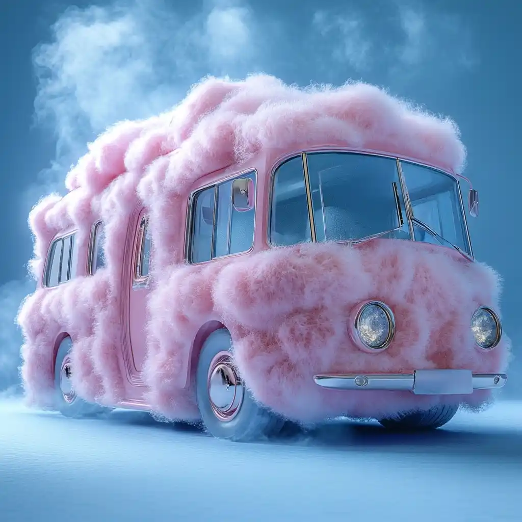 Fluffy Foam Bus Design Midjourney提示词