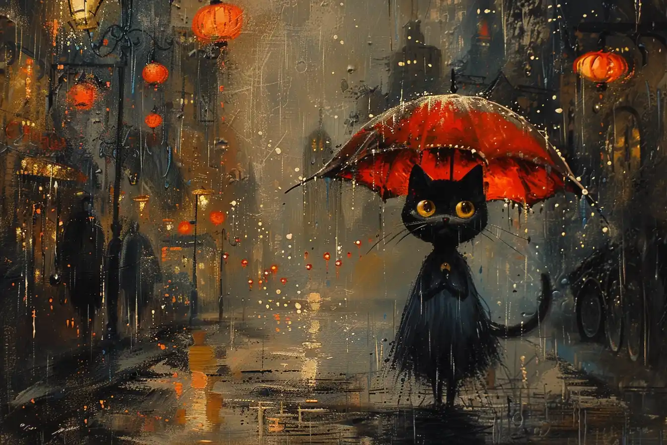 Rainy Impressionist Streets Midjourney提示词
