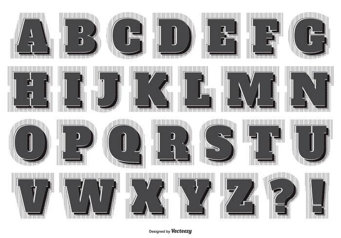 复古矢量字母表