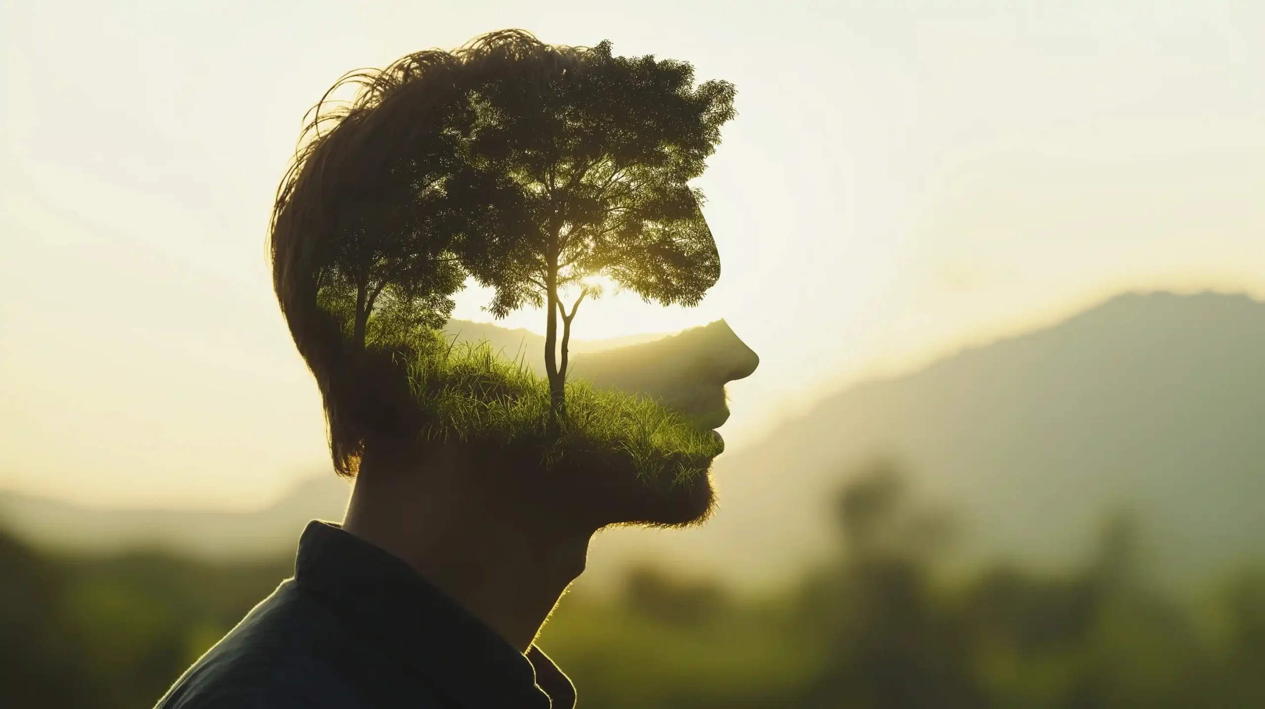 Silhouette Body in Forest Midjourney提示词
