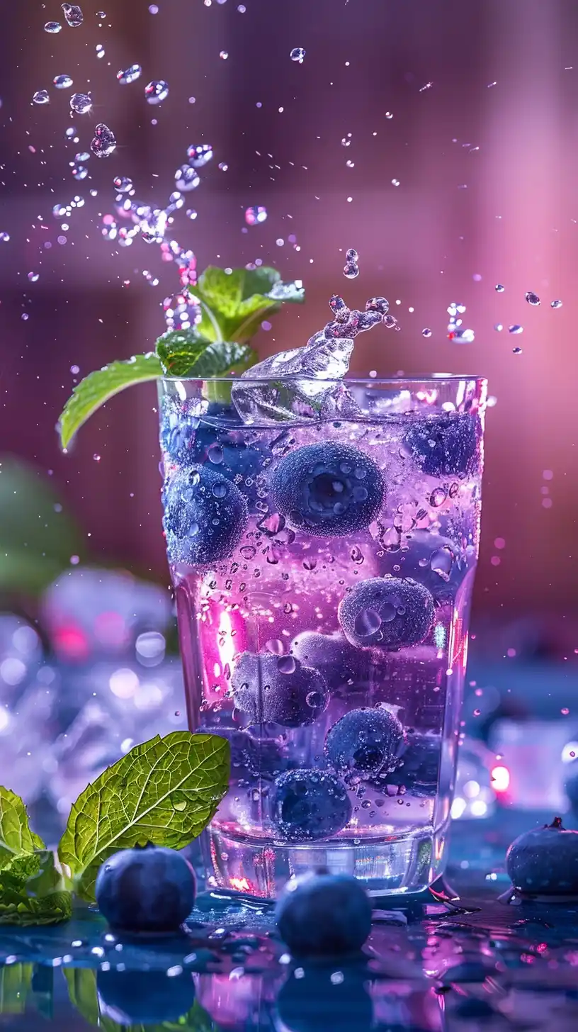 Fantasy Blueberry Splash Midjourney提示词