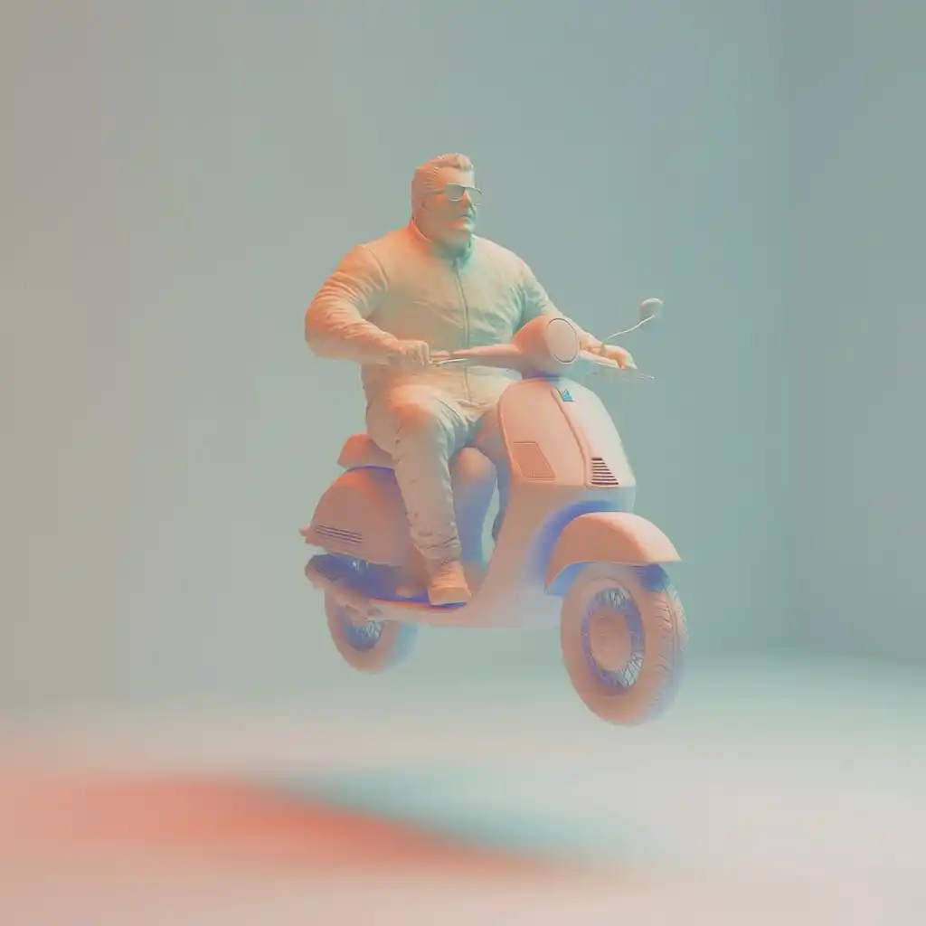 Hyper Realistic Vespa Statue Midjourney提示词