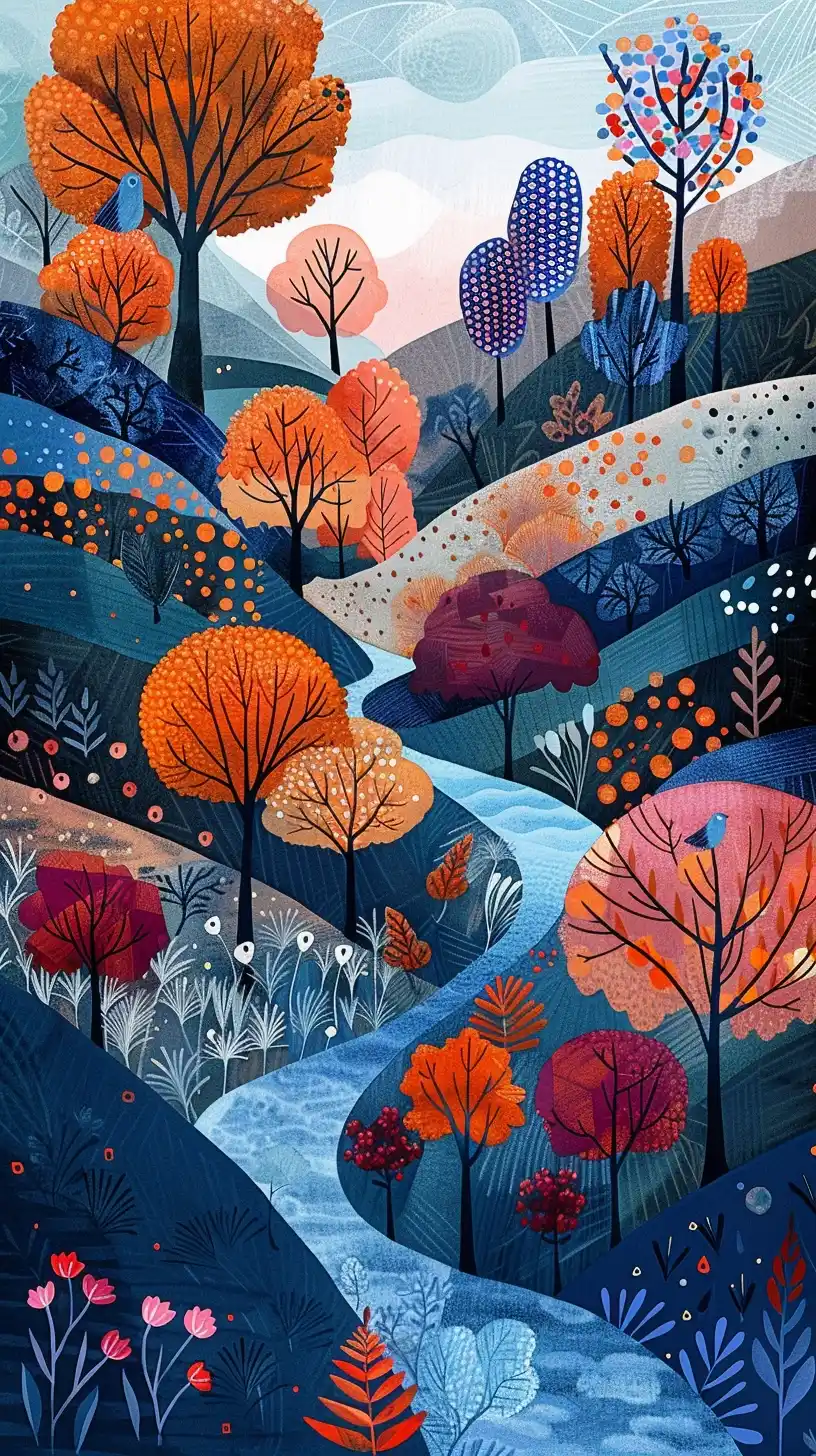 French Countryside Illustrations Midjourney提示词