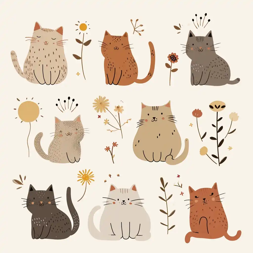 Naive Charm British Shorthair Cat Midjourney提示词