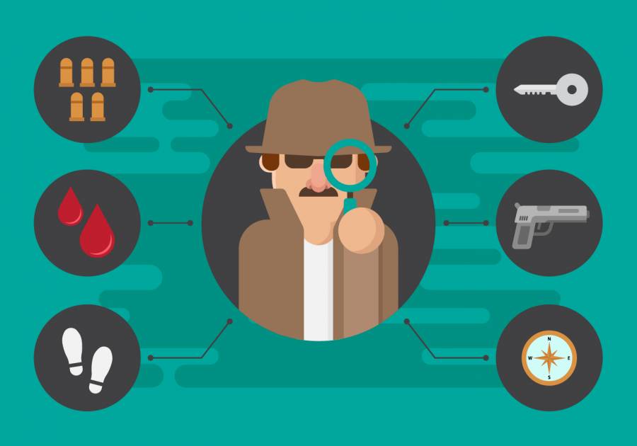 免费侦探和线索矢量图