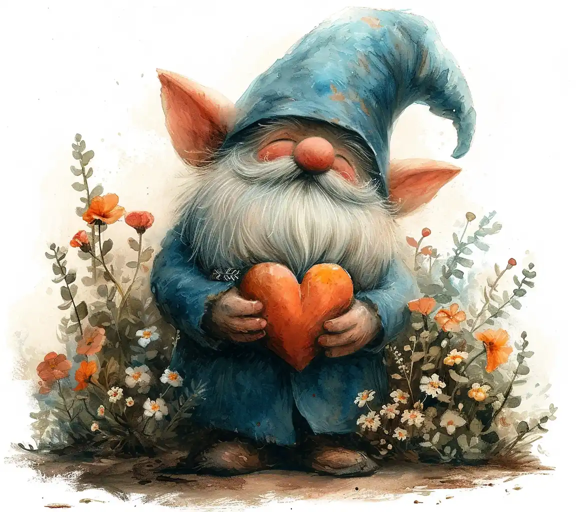 Gnome with Heart Sketchfab Bloomcore Midjourney提示词