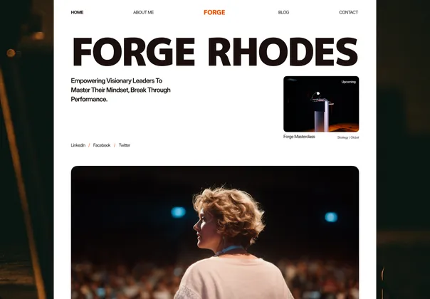 领导力演讲者Framer模板（Forge Rhodes），Forge Rhodes