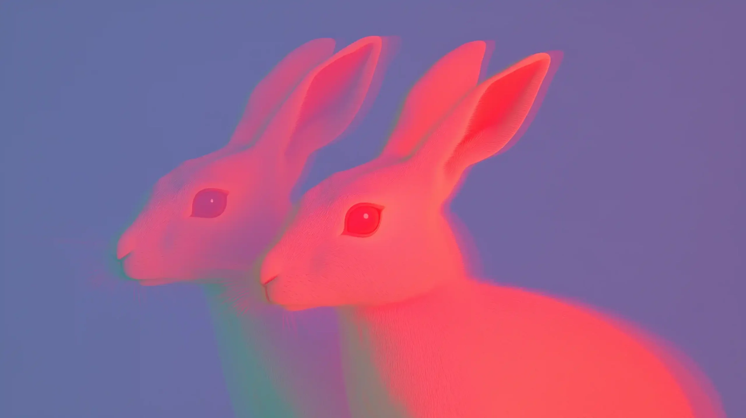 Psychedelic Bunnies in Chaos Midjourney提示词