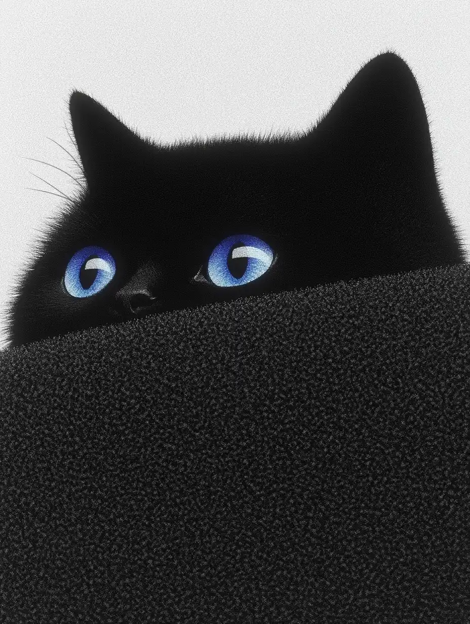 Detailed Black Kitten Portrait Midjourney提示词