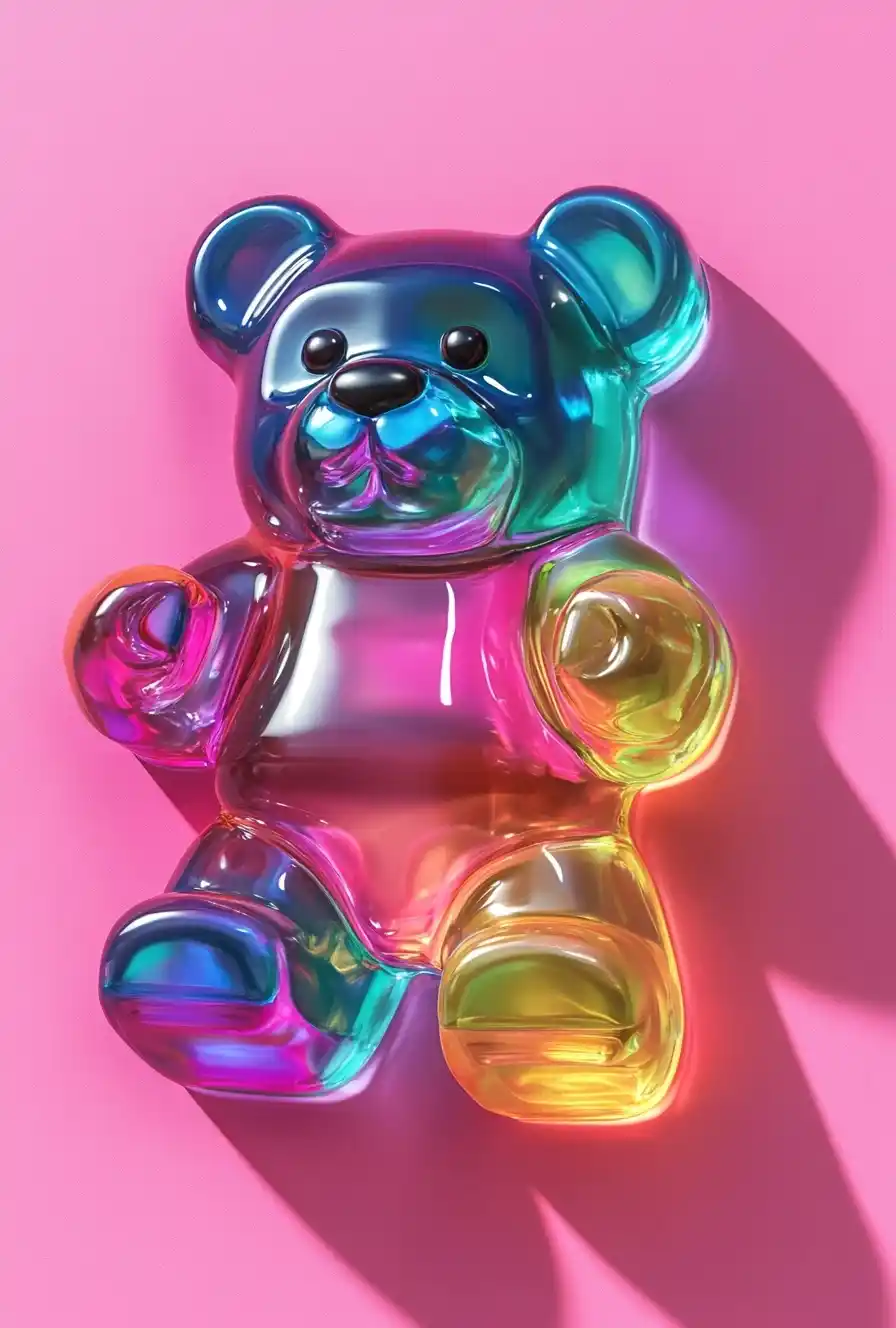 Ombre Gummy Bear Sticker Midjourney提示词