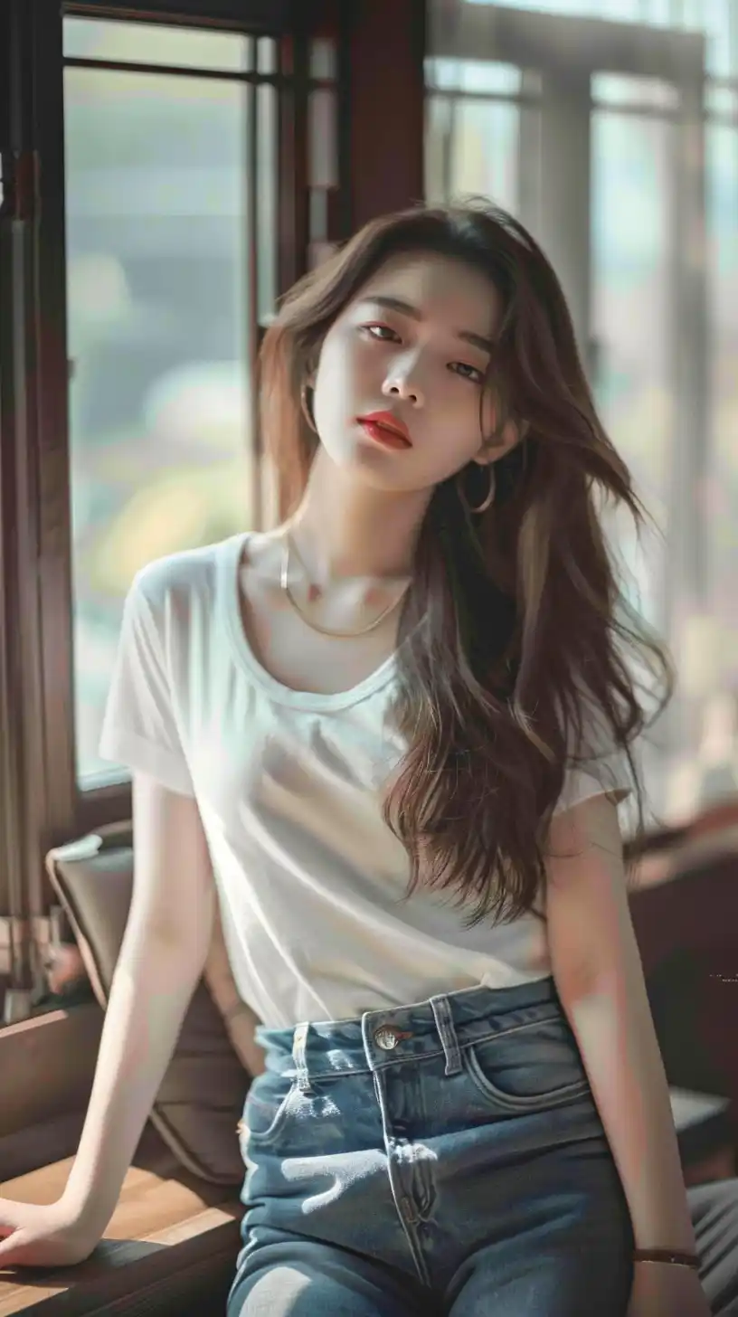 Modern Chinese Woman in Home Midjourney提示词