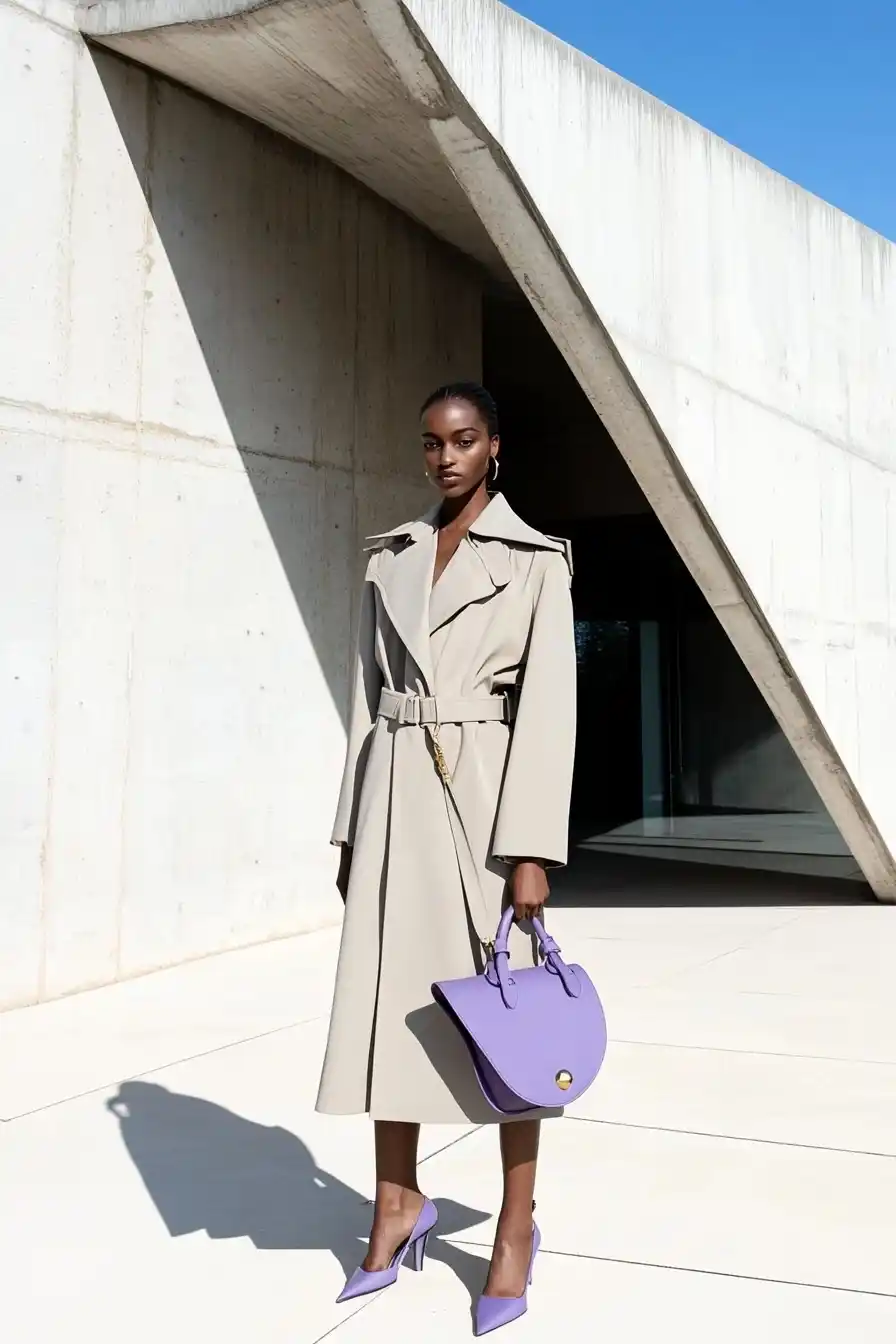High-Fashion Model in Architecture Midjourney提示词